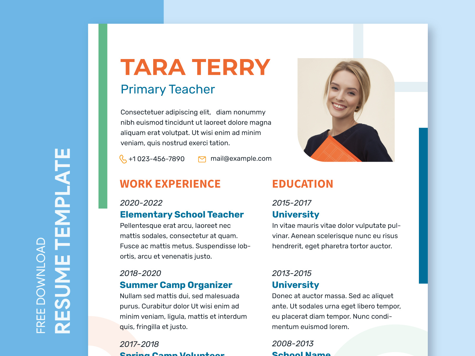 Teacher Resume Free Google Docs Template by Gdoc on Dribbble