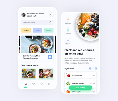 Recipe Concept - UI Practice graphic design ui
