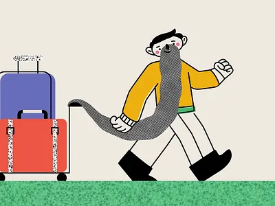 No Shaving Untill I Get Home adobe after effects after effects animation after effects motion graphics animation beard illustration character animation design funny animation illustration man animation man illustration motion design motion graphics no shave november pastel colors texture illustration walk cycle