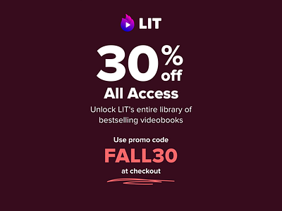 LIT Videobook Fall Sale 30 off fall sale lit videobooks videobooks