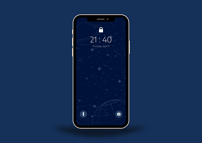 Galaxy Lock Screen Wallpaper app design galaxy graphic design illustration lockscreen phone ui ux vector wallpaper