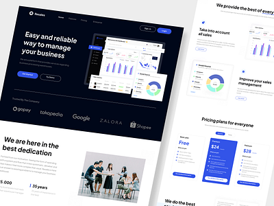 Resales Landing Page - Sales Management admin analytics business chart clean dashboard finance homepage landing landing page management marketing saas sales sales saas web web design website website design widgets