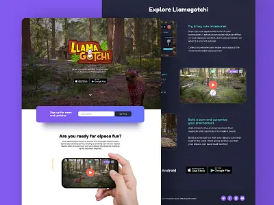 Llamagotchi Pet Simulator Website branding game llamagotchi logo page pandaworks pet simulator single studio ui ux web web design website