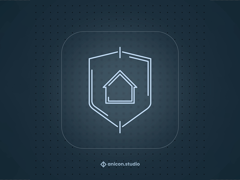 No place like home... anicon animated logo antivirus design graphic design icon illustration internet json logo lottie motion graphics security shield ui ux