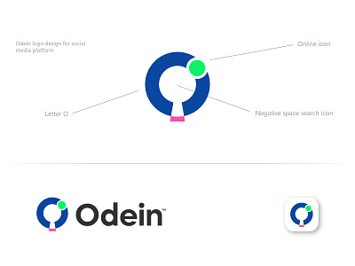 Odein logo - social media platform branding custom logo design graphic design icon identity logo logo mark logodesigner mark o logo o mark online search social media symbol tech technology