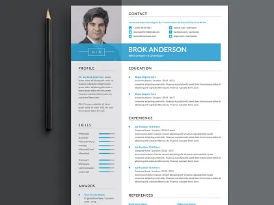 Modern & Professional Job Resume/Cv Template clean resume creative resume job seekers