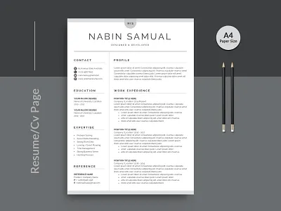Clean Job Resume/Cv Template clean resume creative resume job seekers