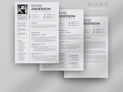 3 Pages Elegant Resume/CV Template clean resume creative resume job seekers