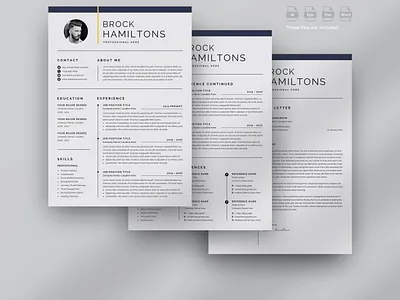 Professional 3 Pages Resume/Cv Template clean resume creative resume job seekers