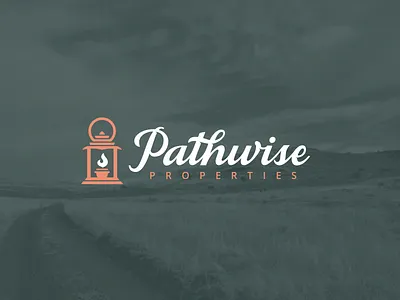 Pathwise Properties® branding graphic design handlettered heyo! lantern lettering logo pathwise realty logo script