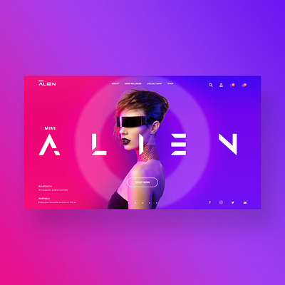 Mini Alien Web Ui Design Concept design fashion graphic design photography ui ui design ux ux design web design web designer