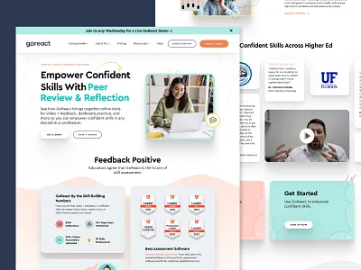 GoReact Website branding edtech saas vector web