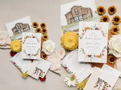 Rustic Terracotta Wedding Invitation