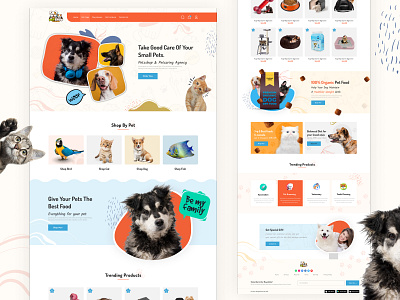 Pet Products & Caring Landing Page animal branding design home page pet care pet foods pets petshop ui uidesign uiux ux web design