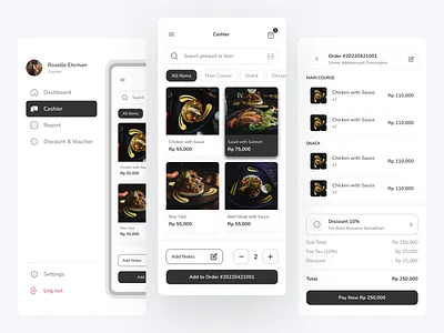 Cashier - Point of Sale Mobile App branding cashier chart delivery design discount income indonesia item items manage mobile point of sale pos product shop store ui