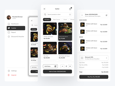Cashier - Point of Sale Mobile App branding cashier chart delivery design discount income indonesia item items manage mobile point of sale pos product shop store ui