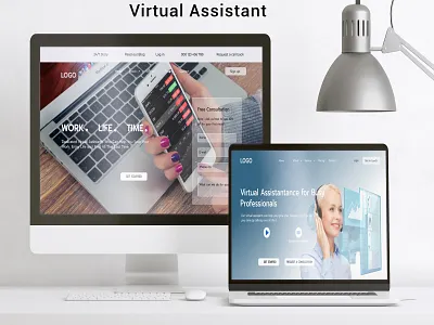 Virtual Assistant banner branding creative landing page design figma graphic design landing page modern design responsive design social media ad ui ui design ui landing page ui ux ux vector virtual assistant virtual assistant landing page web template website design