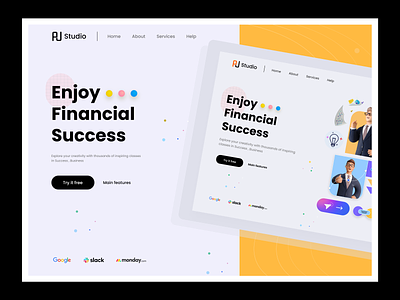 Finance Landing Page business success design financial management financial website growth homepage interface landing page management success story web design web ui website website design