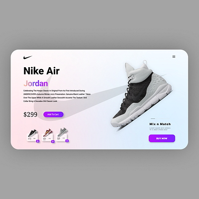 Nike Air Max Web UI app figma landing page mobile nike shoe ui uiux ux web design website