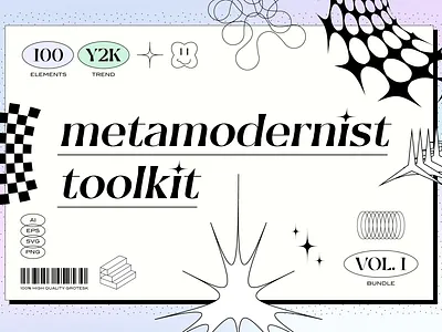 Metamodernist Toolkit 90s abstract boho branding brutalism checkboard futurism graphic design grunge metamodern retro retro futurism retro wave retrofuturism retrowave shape star ui vortex y2k