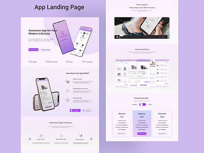 App Landing Page app design app landing page app web template banner branding creative design design figma graphic design illustration landing page modern design photoshop responsive design social media ad ui ui ux ui web template ux vector