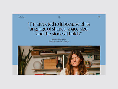 Menu - Maaike Canne animation blue concept design designer gif landing minimalizm portfolio typography ui ux web