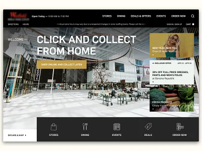 Mall Landing Page Exploration ecommerce layout mall shopping typography ui ux website