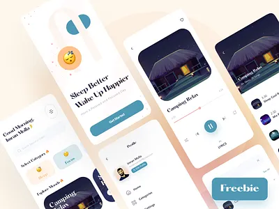 Sleep Magic App (FREE) app app design application design free freebie illustration ios minimal mobile mobile app mobile app design sleep app sleep magic app typography ui ui8 ux