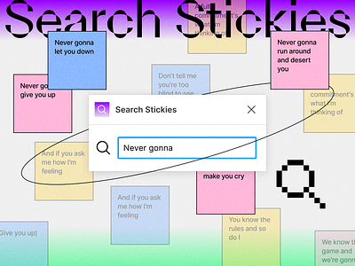 Search Stickies FigJam plugin branding design figjam figma graphic design plugin product vector