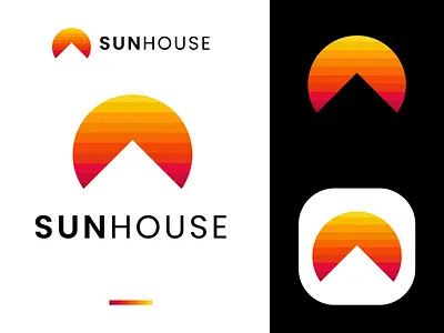 sunhouse logo 3d brand brand identity branding business logo clean logo construction logo corporate logo design graphic design home logo house logo illustration logo logo design modern logo realty logo sun sun logo sunhouse