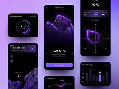 Animation for Night Hiking App animation design fireart fireart studio interaction motion motion design ui