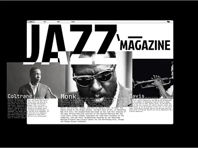 Jazz magazine website design ui uiux uiweb uiwebsite ux uxweb uxwebsite web webdesign website