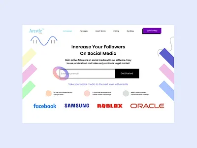 SaaS Landing Page - Arestle app branding design graphic design illustration logo typography ui ux vector