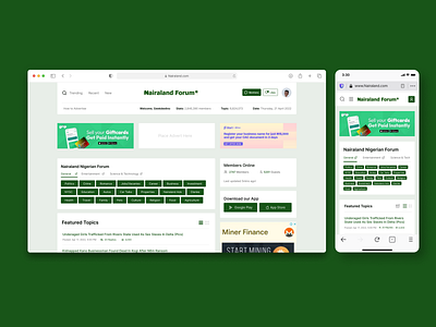 Nairaland Re-Design - Website & Mobile Design app ui design design mobile design nairaland ui ui design ux design website