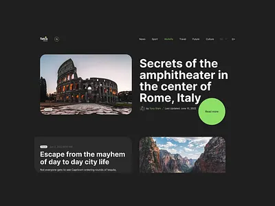 Tetris News Blog Dark vs. Light vs. Titan after effects animation blog branding creative animation design grey style homepage interaction design interface lifestyle motion graphics nature news portal smooth scroll theme ui uiux user interface ux