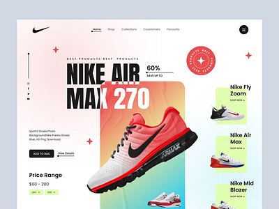 Nike Landing Page adidas airmax clean ecommerce fashion footwear landing page nike nike air nike shoes online shop popular shoe shoes store shopify sneakers uidesign uxdesign website yezzy