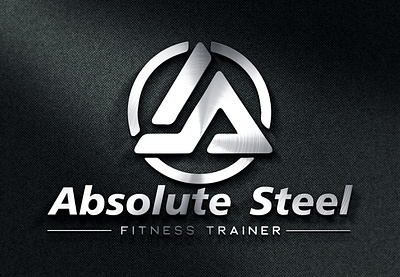 ABSOLUTE STEEL FITNESS TRAINER 3d branding custom design fiverr graphic design gym illustration logo