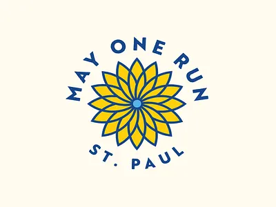 May One Run badge design flower logo minnesota race run sports