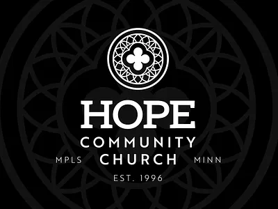 Hope Community Church badge christian church cross hope logo minneapolis minnesota quatrefoil