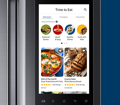 Time to Eat - a Samsung Family Hub app design design smartfridge ui ux