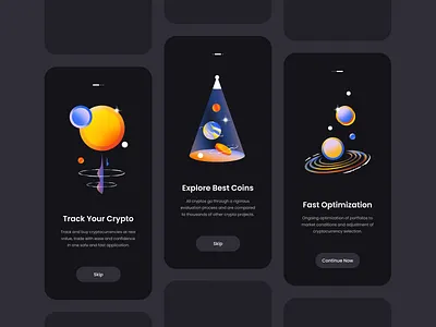 TrueWallet - Onboarding screens for mobile application app design application design clean crypto design minimal mobile app mobile app design mobile application ui