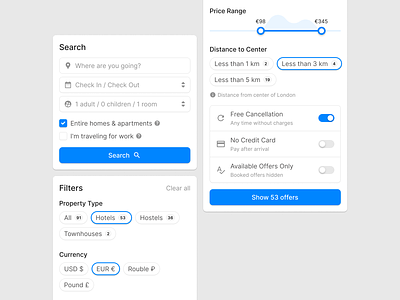 Search & Filters Form checkbox design system figma form forms input inputs text field ui ui kit ux wireframe