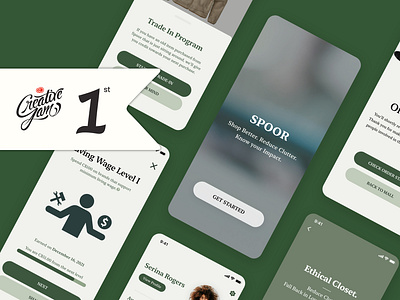 Spoor - Ethical marketplace that makes shopping consciously easy adobe creative jam adobe xd design design challenge ethical shopping hackathon ios mobile design spint ui xd