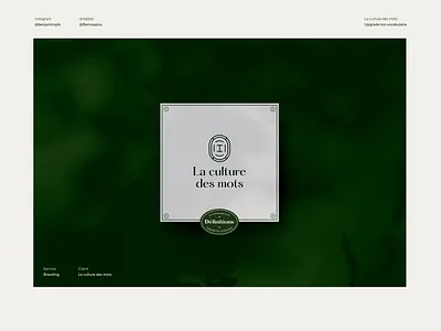 Branding - La culture des mots art direction badges books branding culture dictionary dictionnaire illustration library logo made in france newspaper old pangrampangram store ui vintage