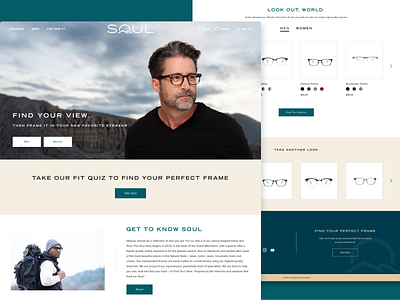 Shopify | Soul Eyewear ecommerce eyeglass eyewear fit quiz homepage online shopping product listing shopify ui design web design