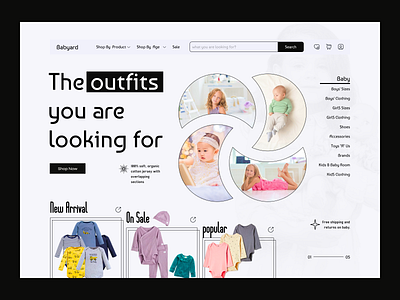 Babyard - E-commerce Website Baby Shop baby clothes design child clothing e commerce fawaz figma header kids toy store landing page minimal mom mother newborn online shop online store shopping style ui web web 3