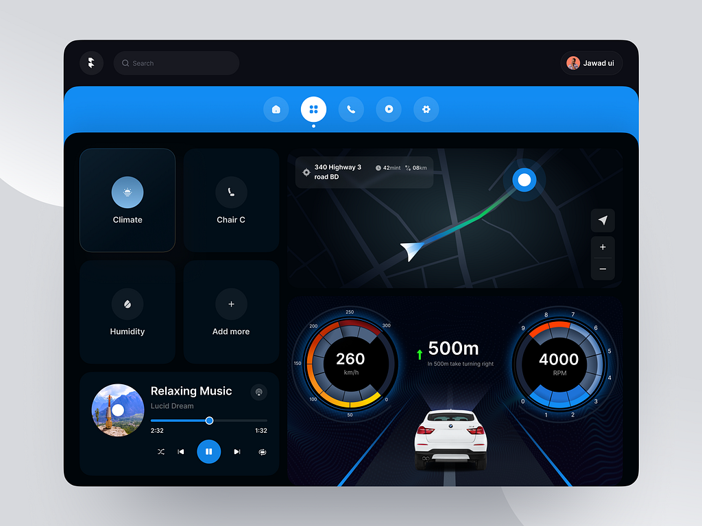 Car Monitoring Dashboard by Jawadur Rahman Akib for Filllo Design
