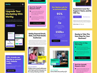 Markly Responsive Website Design landing page marketing mobile ui popular responsive responsive design saas ui ui ux ui design ux uxdesign visual design web design web ui website