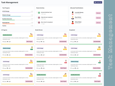 Task Management admin angular bootstrap calander chart design flat graphic design html laravel management progress project project managemnt react task task managment template ui ux