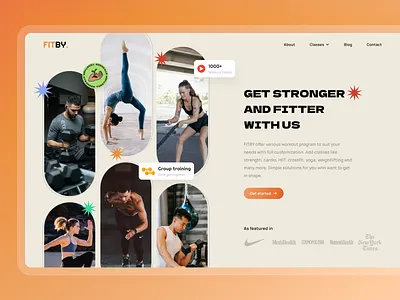 Landing Page - Fitness app clean ui dailyui design exploration fitness gym health homepage minimalistic training ui ui design user experience user interface ux ux design web design webdesign website